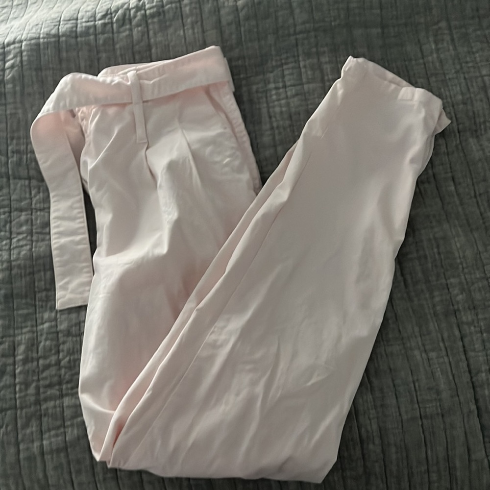 Maje Parissou Pale Pink Trouser Pants Tapered Stretch Cotton - Picture 7 of 10